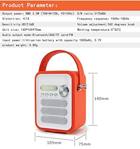 LONPOO A92 Portbable Wireless Bluetooth Hi-fi Stereo Speaker Boombox Subwoofer Music Player For WMA/ FM/Pc/ Mobile... N4