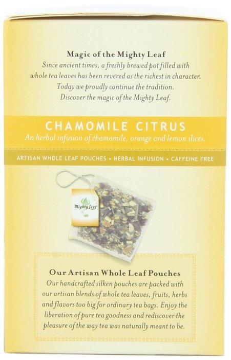 Mighty Leaf Tea Chamomile Citrus, 15-Count Whole Leaf Pouches (Pack of 3) N3