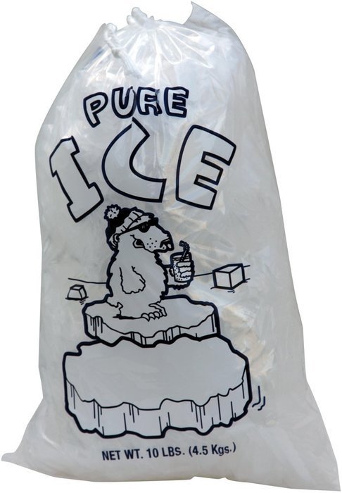 Plastice 10 Lb Ice Bags with Drawstring Closure - 500 Bags/case