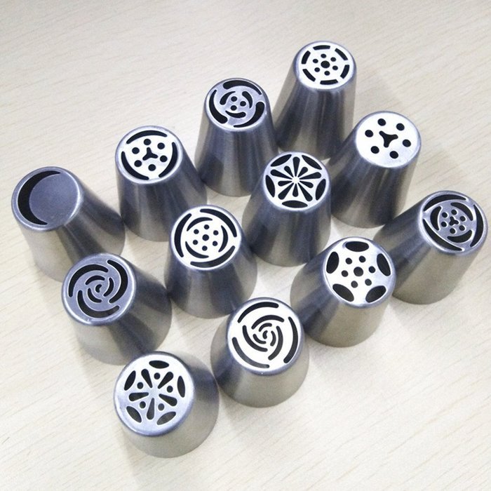 Dewel Multi-Pattern Russian Piping Tips, 12PCS Icing Decorating Tips,Stainless Steel Icing Piping Nozzles ,A Tool... N4