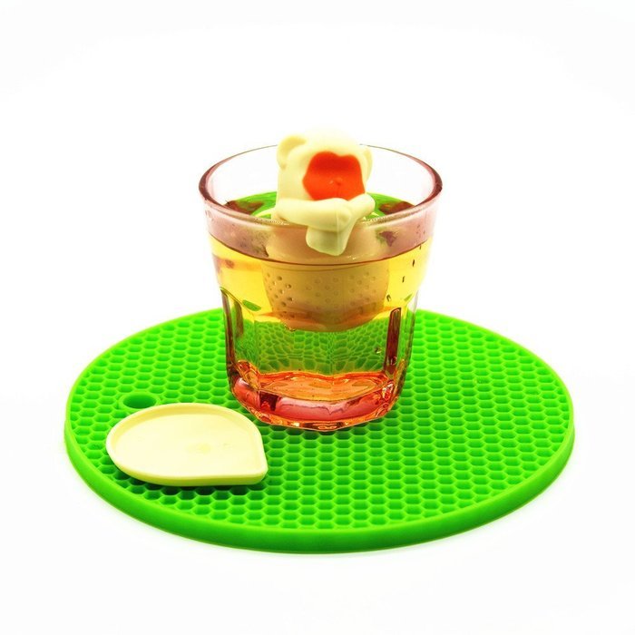 Cute Monkey Loose Leaf Tea Infuser and Drip Tray, BPA free, Silicone by CompleteWarehouseUSA N2