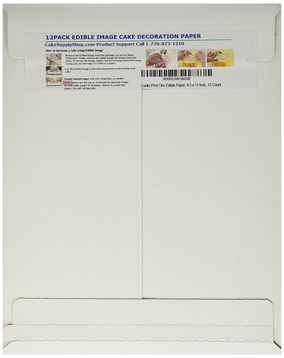 Lucks Print Ons Edible Paper, 8.5 x 11 Inch, 12 Count