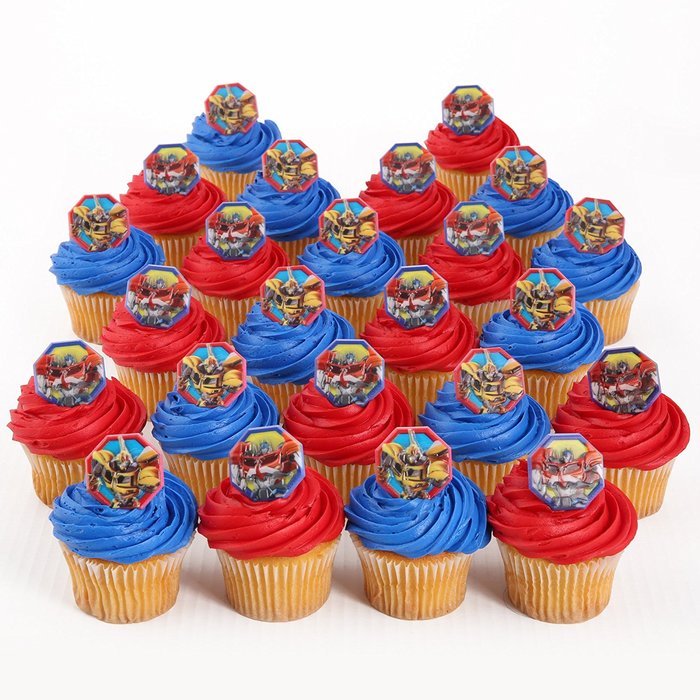 Bakery Crafts - 24 Cupcake Topper Rings, Transformers Officially Licensed N3