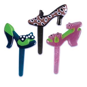 Stiletto High Heel Shoes Cupcake Food Picks Cake Toppers (24-Pack) N2