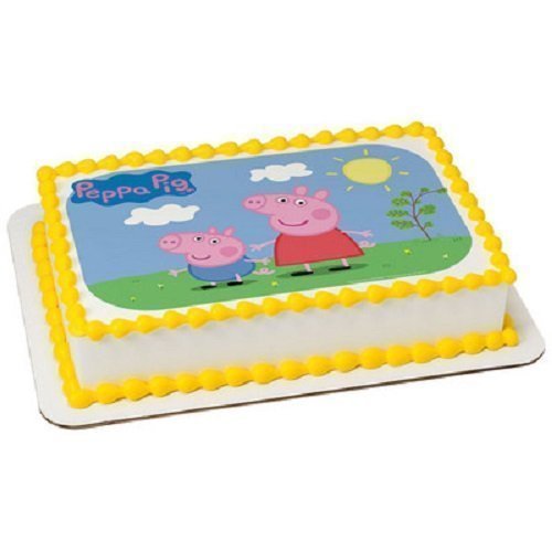 Whimsical Practicality Peppa Pig Edible Icing Image Cake Topper