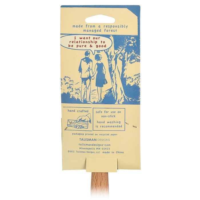 Talisman Designs 12-Inch Solid Beechwood Salad Spoon, Phrases Design N9