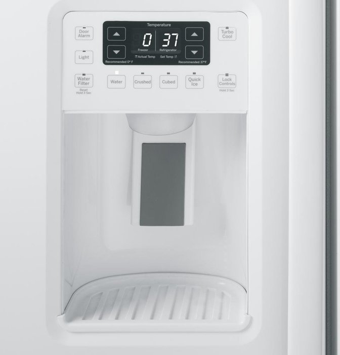 GE Profile PSE25KGHWW 36" Side-by-Side Refrigerator with 25.4 cu. ft. Capacity in White N2