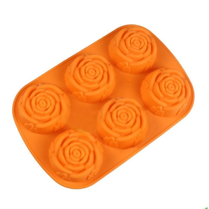 PIAGO 1 Pcs 6 Rose Silicone Cake Baking Mold Cake Pan Muffin Cups Handmade Soap Moulds Biscuit Chocolate Ice Cube...