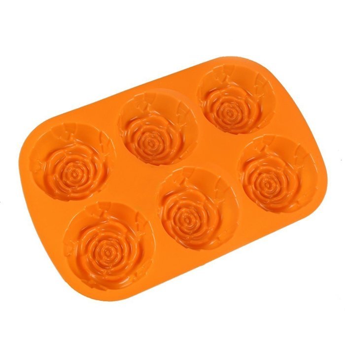 PIAGO 1 Pcs 6 Rose Silicone Cake Baking Mold Cake Pan Muffin Cups Handmade Soap Moulds Biscuit Chocolate Ice Cube... N2