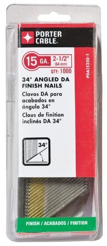 PORTER-CABLE PDA15250-1 2-1/2-Inch, 15 Gauge Finish Nails (1000-Pack) by PORTER-CABLE