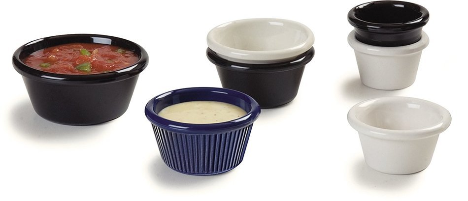 Carlisle 4312603 SAN Smooth Ramekin, 6 oz Capacity, 1.80" Height, Black (Case of 48) N4