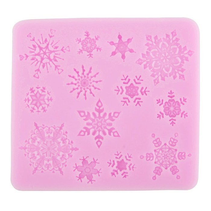 Bilipala Silicone Mold Snowflake, Cute Fondant Molds for Christmas