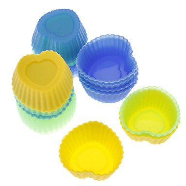 Y&XL&H Sweet Heart Shaped Colorful Silicone Mini Cupcake Mould (20pcs) N2