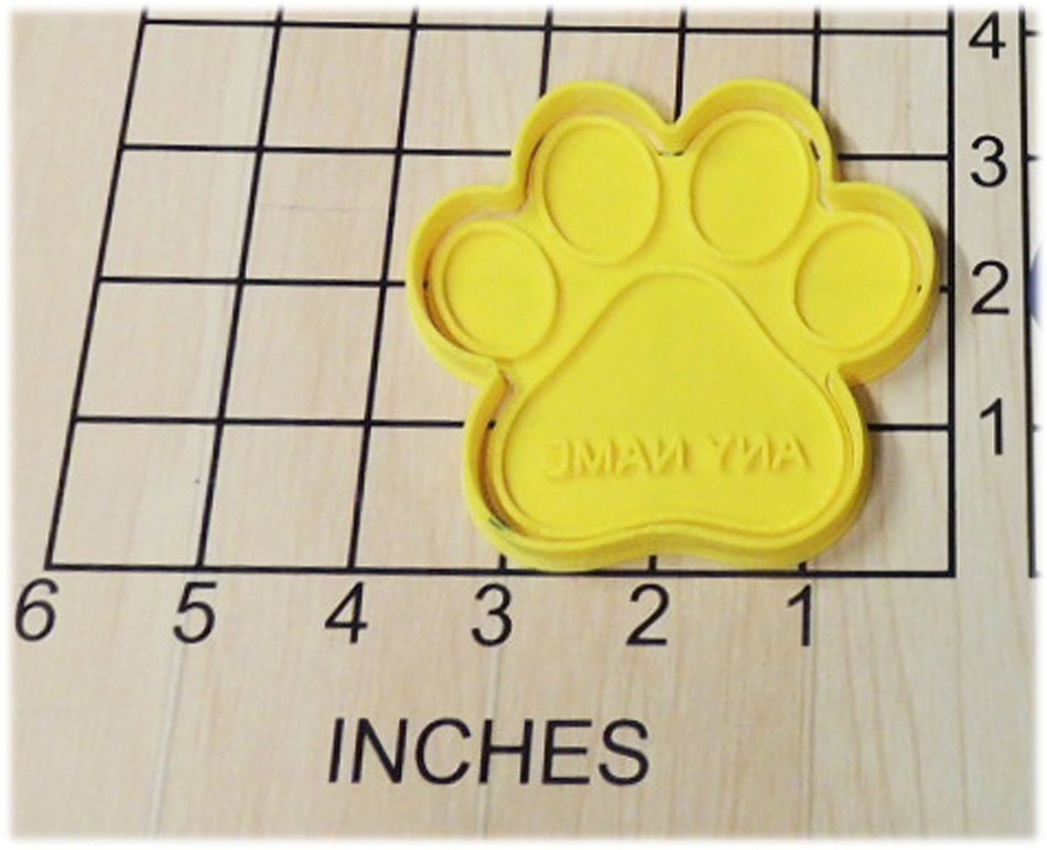 Personalized Paw Print Fondant Cookie Cutter and Stamp #1157 N2