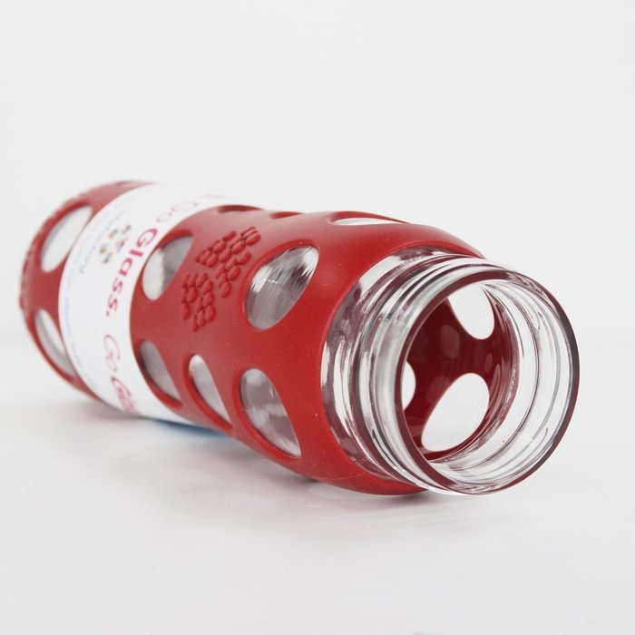 Lifefactory 22-Ounce BPA-Free Glass Water Bottle with Leakproof Cap & Silicone Sleeve, Transparent N15