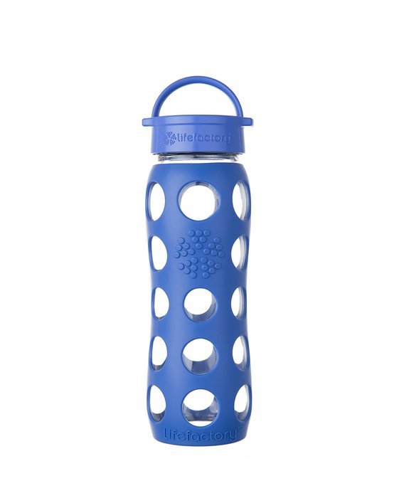 Lifefactory 22-Ounce BPA-Free Glass Water Bottle with Leakproof Cap & Silicone Sleeve, Transparent N17