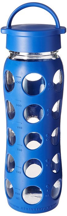 Lifefactory 22-Ounce BPA-Free Glass Water Bottle with Leakproof Cap & Silicone Sleeve, Transparent N18