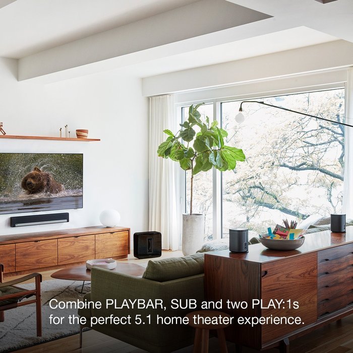 Sonos PLAYBAR TV Soundbar/ Wireless Streaming TV and Music Speaker N3