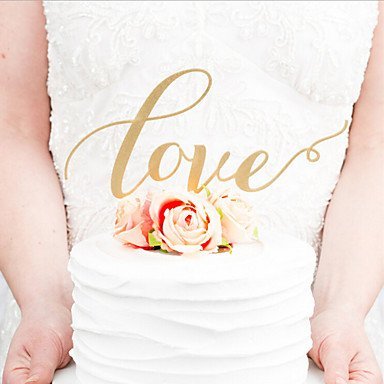 Y&XL&H 1PCS LOVE Cake Decoration Wedding Cake Topper Custom Wedding Cake Topper Paperboard Glitter N5