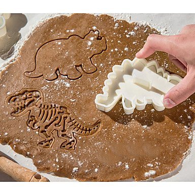 Sher 3Pcs Dino Fossil Cookie Cutters Cake Mould Cake Tools N3