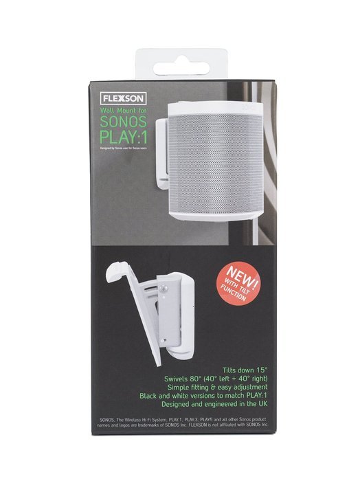 FLEXSON AAV-FLXP1WB1011 Wall Bracket for PLAY:1 SONOS Speakers, Single, White N2