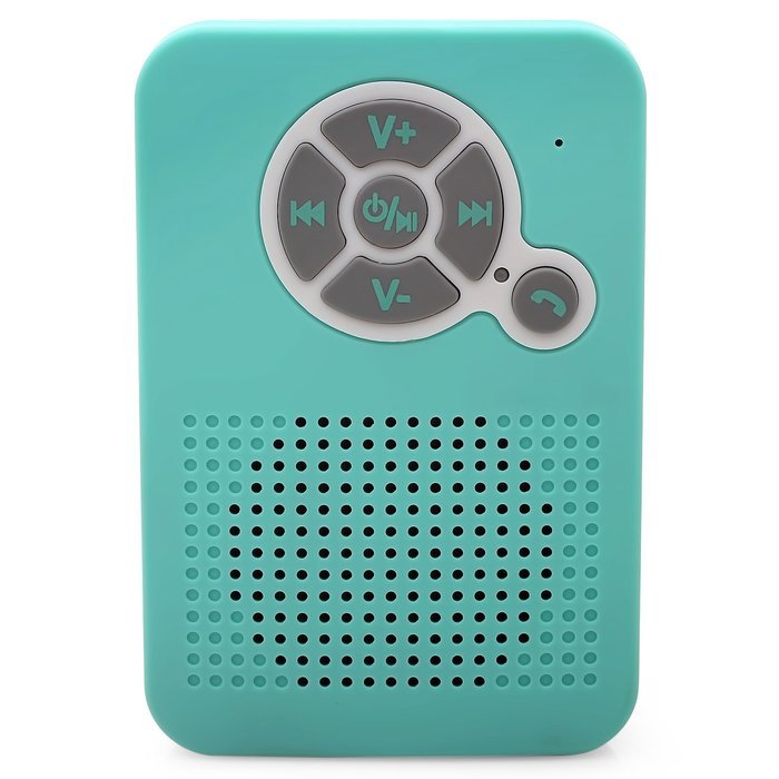 Aduro AquaSound WSP40 Waterproof Shower Bluetooth Portable Speaker with Stand and Suction Cup (Turquoise/White) N4
