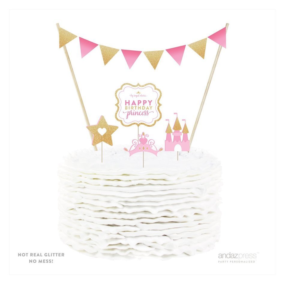 Andaz Press Sparkle Princess Birthday Collection, Happy Birthday Water Bottle Labels, 20-Pack N23