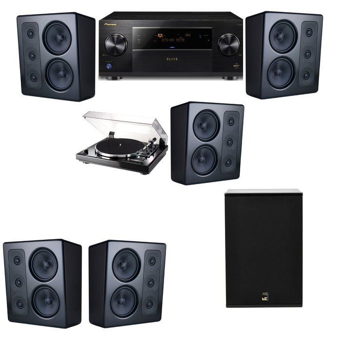 M&K Sound MP300 Monitor Speaker 5.1 Thorens TD-240-2 X12 Pioneer Elite SC-89
