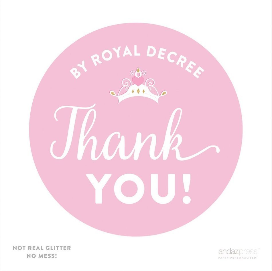 Andaz Press Sparkle Princess Birthday Collection, Happy Birthday Water Bottle Labels, 20-Pack N25