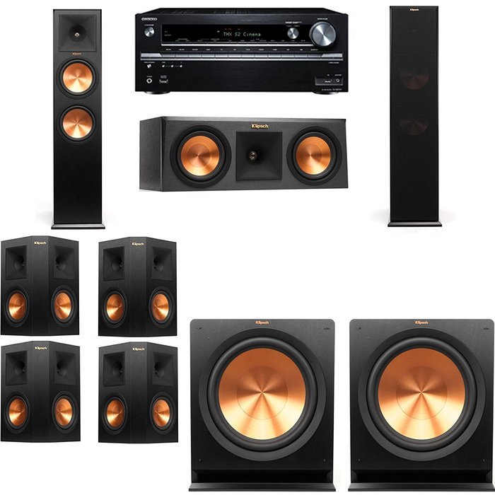 Klipsch RP-280F Tower Speakers-RP-250C-7.2-Onkyo TX-NR838