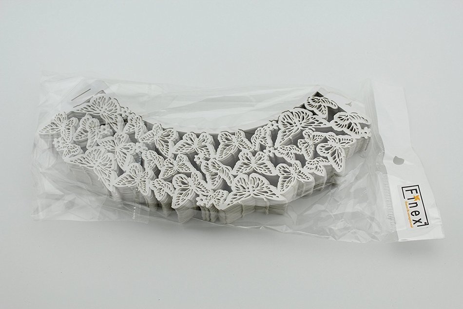 Finex&reg; 100pcs *Butterfly* Wedding Cupcake Liner Wrappers Muffin Wrapper Paper Baking Party Decoration (Blue) N26