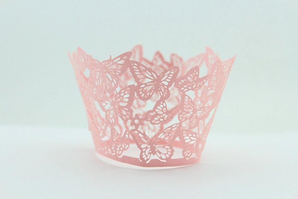Finex&reg; 100pcs *Butterfly* Wedding Cupcake Liner Wrappers Muffin Wrapper Paper Baking Party Decoration (Blue) N27
