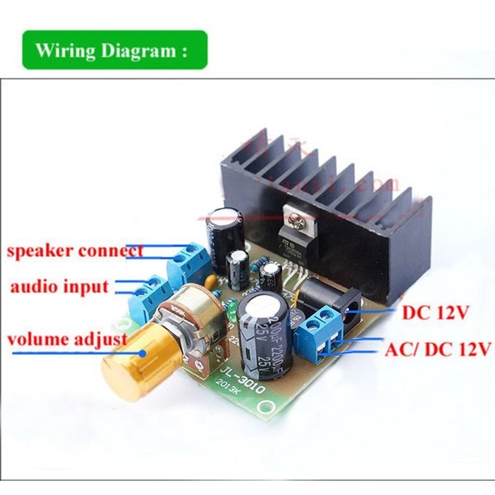 Qianson TDA2030A 15W Mono Channel Audio Power Amplifier Board AC/DC 12V AMP Module N7