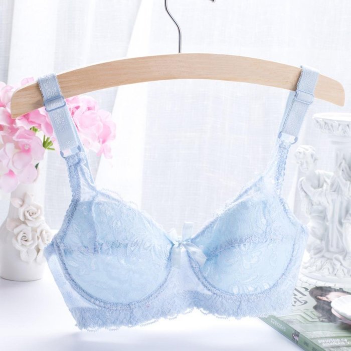 PHOTNO Women Push Up Deep V Ultrathin Underwire Padded Lace Brassiere Bra Big Size N23