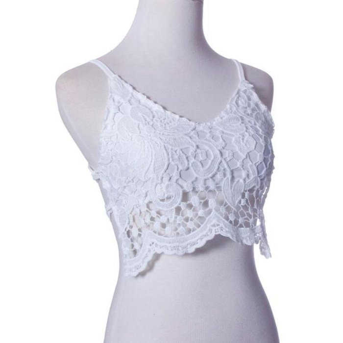 Bra Top ，Beautyvan Comfortable Fashion Women Crochet Tank Camisole Lace Vest Blouse Bralette Bra Top (L, White) N6