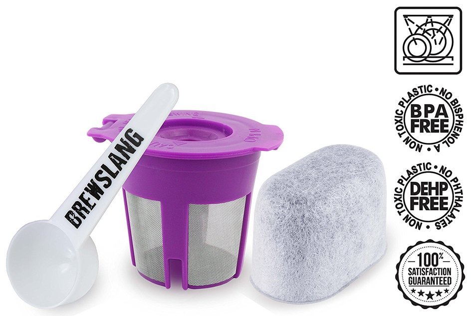 Brewslang Reusable K-Cup Filter "JAVA CUP 2.0" for Keurig Single Cup Brewers -Fits K200-K225-K250-K275-K300-K325... N2