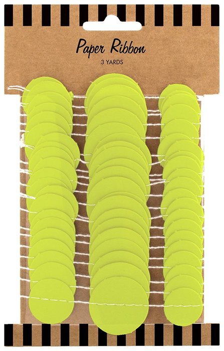 Party Partners Design Circle Ribbon Gift Wrap Accent or Wall Decoration, Lime N3