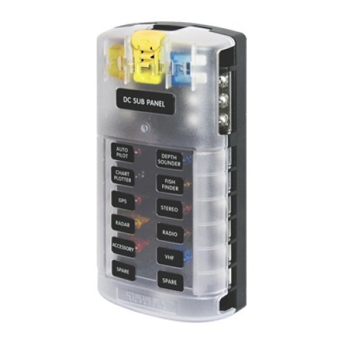 BLUE SEA SYSTEMS BS-5026 / Fuse Block ATC 12 Ckt w Neg BusCvr