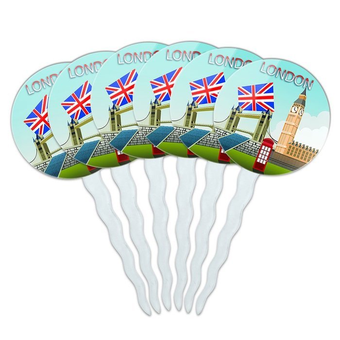 Set of 6 Cupcake Picks Toppers Decoration Places and Things - Machu Picchu Peru Travel N32