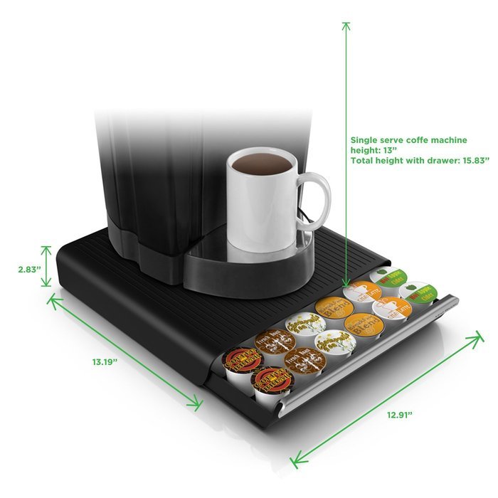 Mind Reader 'Hero' 36 Capacity Single Serve Coffee Pod Storage Drawer, Red N15