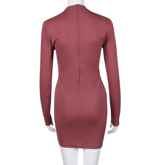 Women Dress,Haoricu Feminine Fashion Bandage Sexy Long Sleeve Dress Casual Straight Dress N6