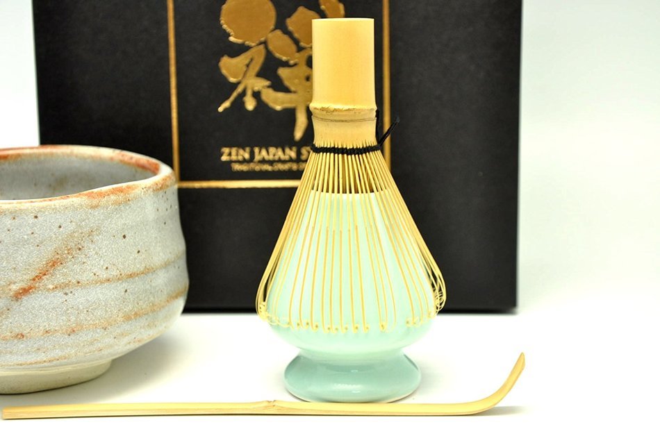 Japanese Mino Yaki ware Matcha Bowl And Tea Ceremony Set Green Tea 11.5 / 11.5 / 8cm (4.5 / 4.5 / 3.1inch)[7402] N4