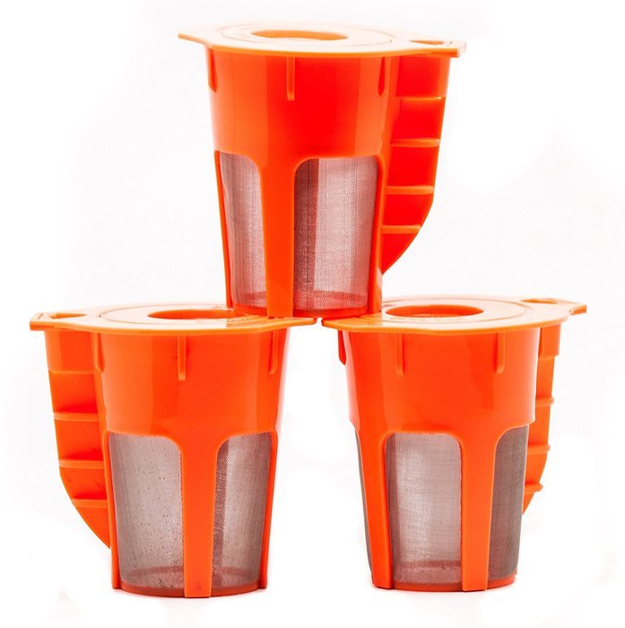 Coco K Cupz (3 Pack) &ndash; Reusable & Refillable &ndash; LARGE 5 Cup Brew Carafe K-Cups Tea/Coffee Pod Filters &ndash; Fits Keurig... N4
