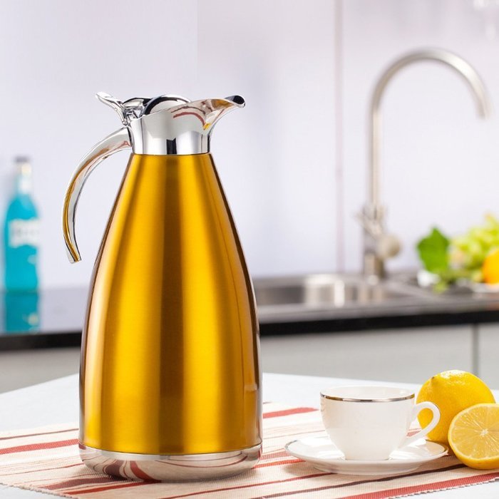 MEGOOD 1.5L Stainless Steel Coffee Carafe Home Vacuum Insulation Pot(Red) N14