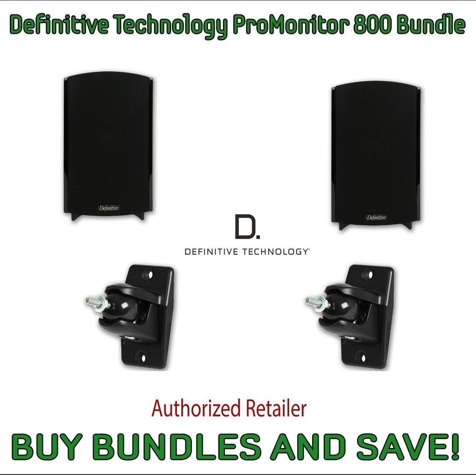 Definitive Technology ProMonitor 800 Bookshelf Speakers (Pair Black) & Definitive Technology Pro-Mount 90 - Pair...