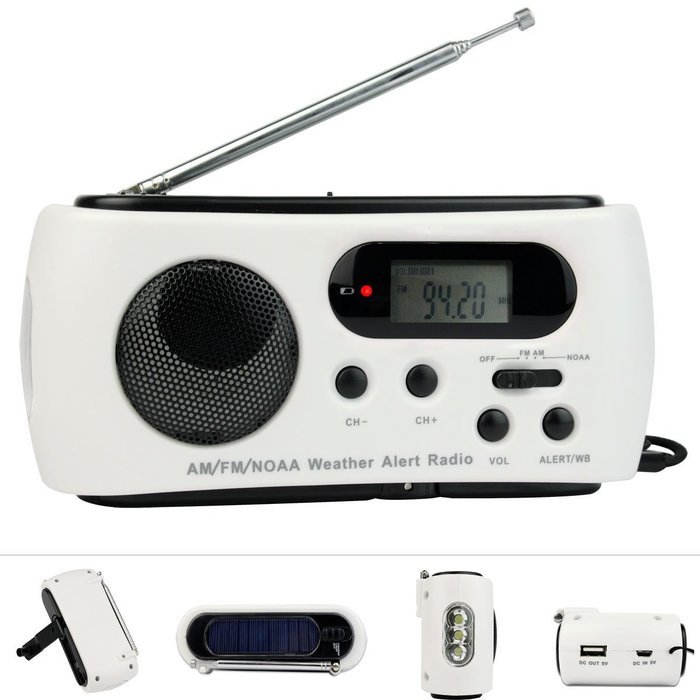 TIVDIO RD-612 Dynamo Emergency Solar Hand Crank FM/AM/NOAA Weather Alert Radio with Flashlight Smart Phone Charger...