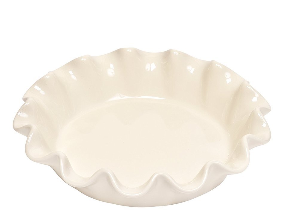 Emile Henry Ruffled Pie Dish - 10.5"/1.25 qt, Burgundy N6