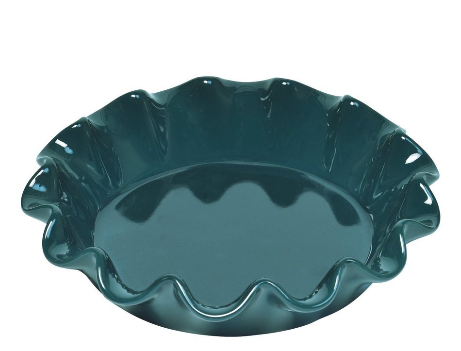 Emile Henry Ruffled Pie Dish - 10.5"/1.25 qt, Burgundy N7