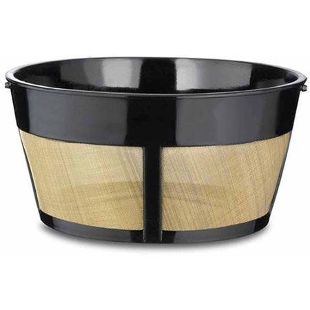8-12 Cup Surgical Steel, Permanent Basket-Style Coffee Filter, Black
