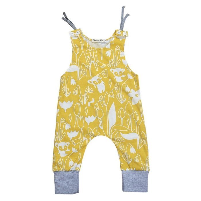 Bodysuit ,BeautyVan Cute Baby Kids Flowers Elf Printing Waistcoat Vest Bodysuit T-shirt Outfits (24M, Yellow) N5
